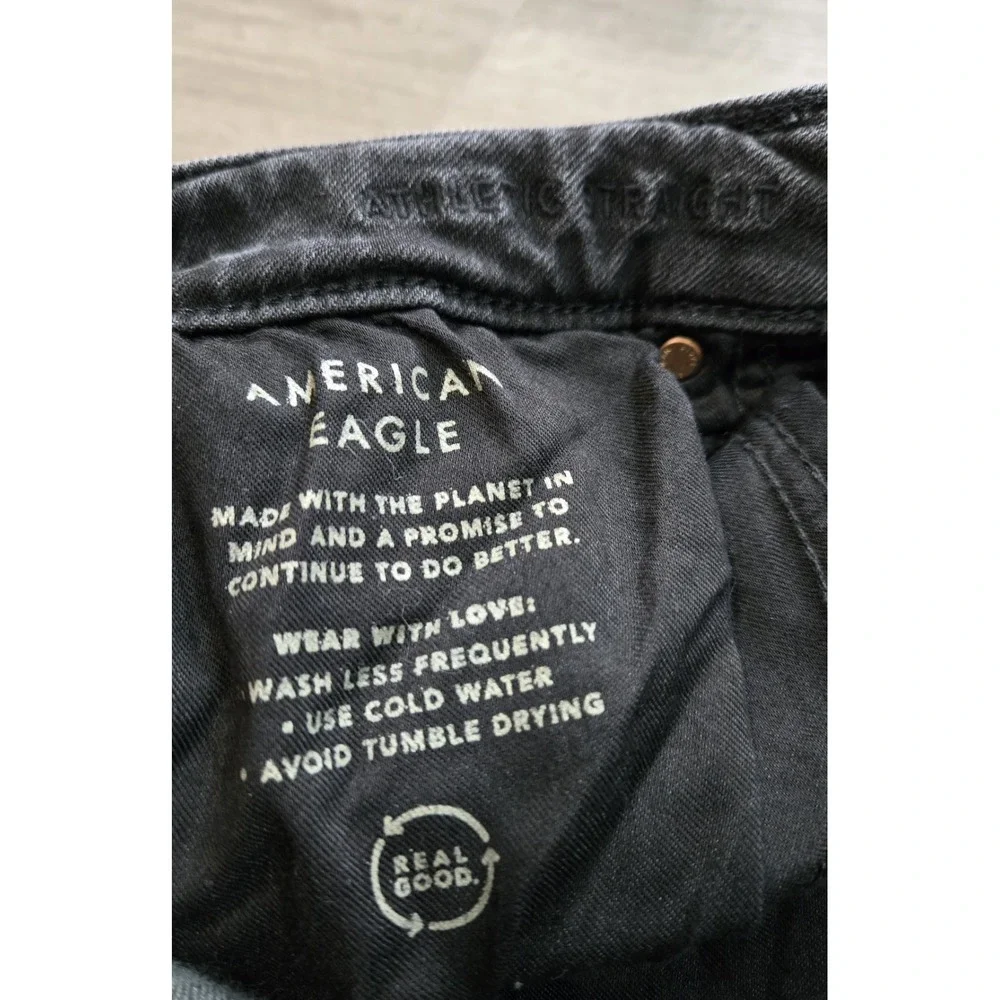 American Eagle Jeans Mens Size 32x34 Black Airflex Plus Stretch Athletic Fit
